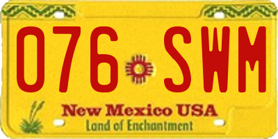 NM license plate 076SWM