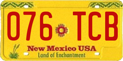 NM license plate 076TCB