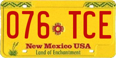 NM license plate 076TCE