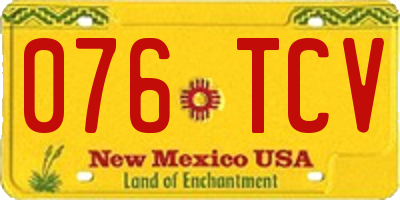 NM license plate 076TCV