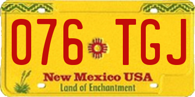 NM license plate 076TGJ