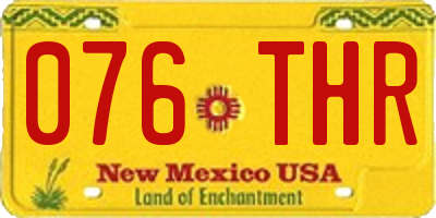 NM license plate 076THR