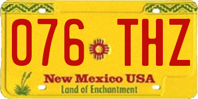 NM license plate 076THZ