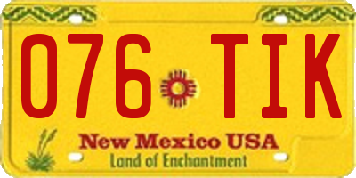 NM license plate 076TIK
