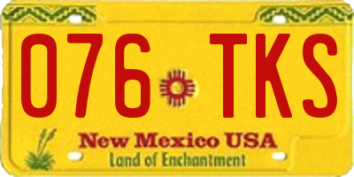 NM license plate 076TKS