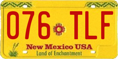 NM license plate 076TLF