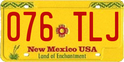 NM license plate 076TLJ