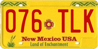 NM license plate 076TLK