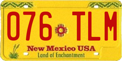 NM license plate 076TLM