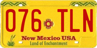 NM license plate 076TLN