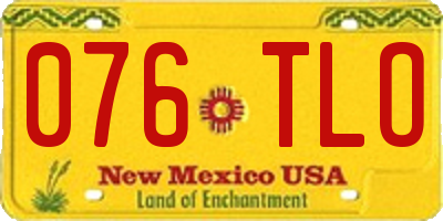 NM license plate 076TLO