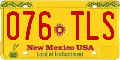 NM license plate 076TLS