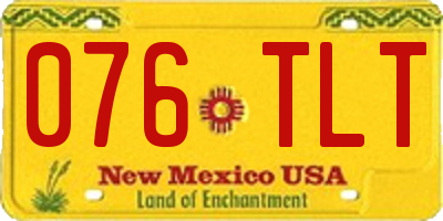 NM license plate 076TLT