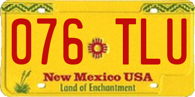 NM license plate 076TLU
