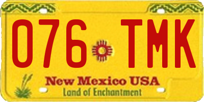 NM license plate 076TMK