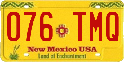 NM license plate 076TMQ