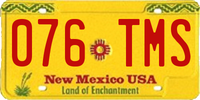 NM license plate 076TMS