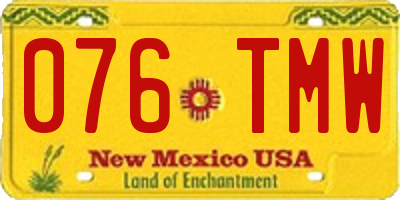 NM license plate 076TMW