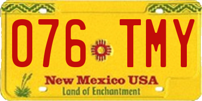 NM license plate 076TMY