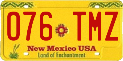NM license plate 076TMZ
