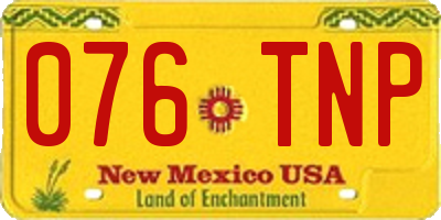 NM license plate 076TNP