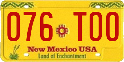 NM license plate 076TOO