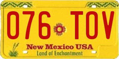 NM license plate 076TOV