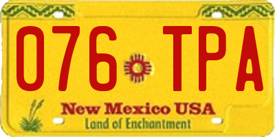 NM license plate 076TPA