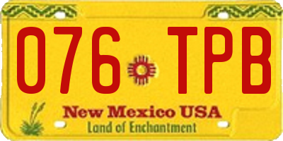 NM license plate 076TPB