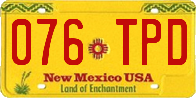 NM license plate 076TPD