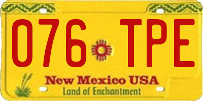 NM license plate 076TPE