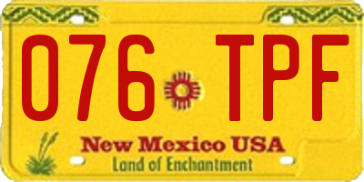 NM license plate 076TPF