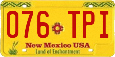 NM license plate 076TPI
