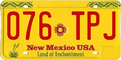 NM license plate 076TPJ