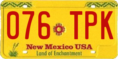 NM license plate 076TPK