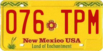 NM license plate 076TPM