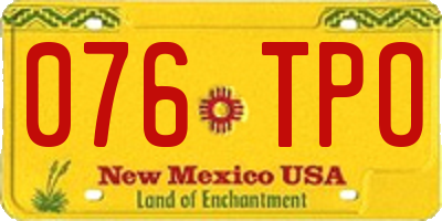 NM license plate 076TPO