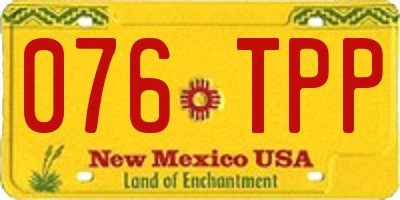NM license plate 076TPP
