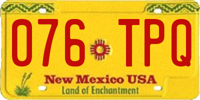 NM license plate 076TPQ