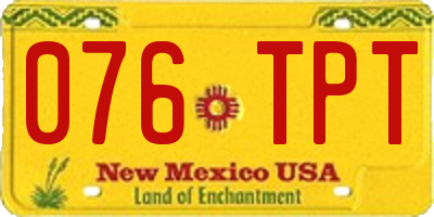 NM license plate 076TPT
