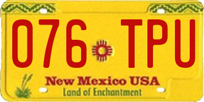 NM license plate 076TPU