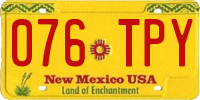 NM license plate 076TPY