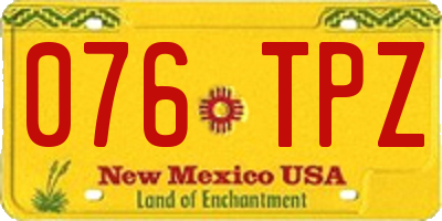 NM license plate 076TPZ