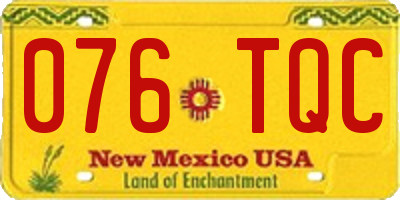 NM license plate 076TQC