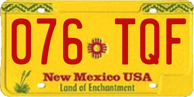 NM license plate 076TQF