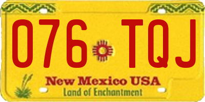 NM license plate 076TQJ