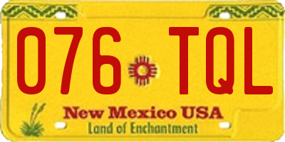 NM license plate 076TQL