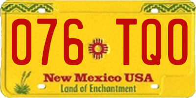 NM license plate 076TQO