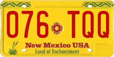 NM license plate 076TQQ