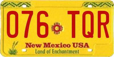 NM license plate 076TQR